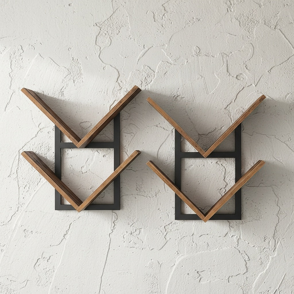 Devine Geometric V-Shaped Floating Shelves
